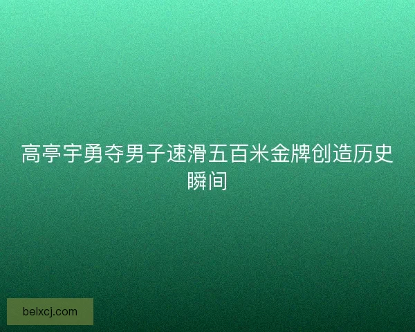 高亭宇勇夺男子速滑五百米金牌创造历史瞬间